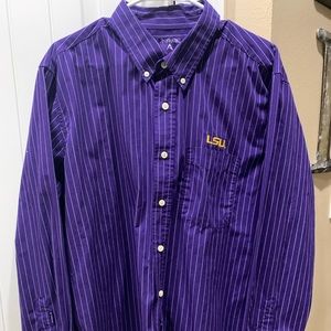 Men LSU Casual Button Down Shirt